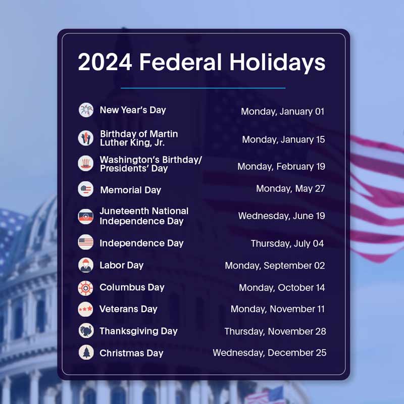 list of US federal holidays