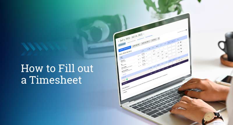 an employee filling out the timesheet