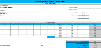 Project Timesheet Template