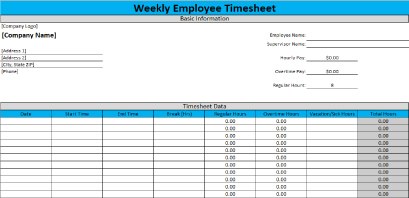 Weekly Timesheet Template