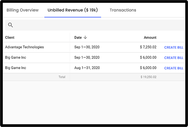 client project accounting