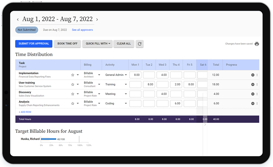 Configurable Time Tracking for Intuitive time capture