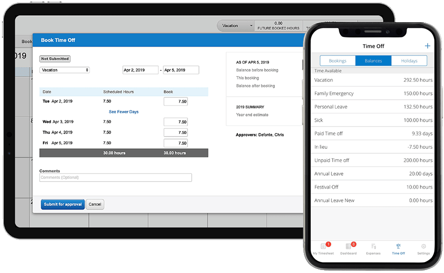 Time Off Tracking using Multiple Device