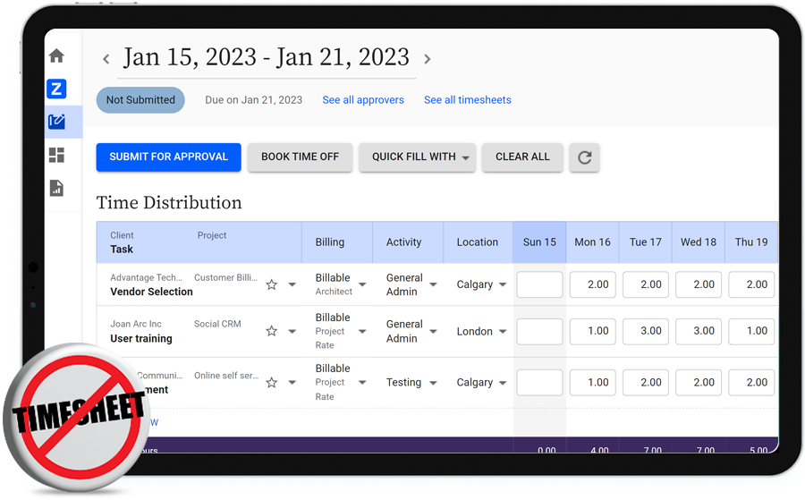 Freedom from traditional timesheets and manual tracking