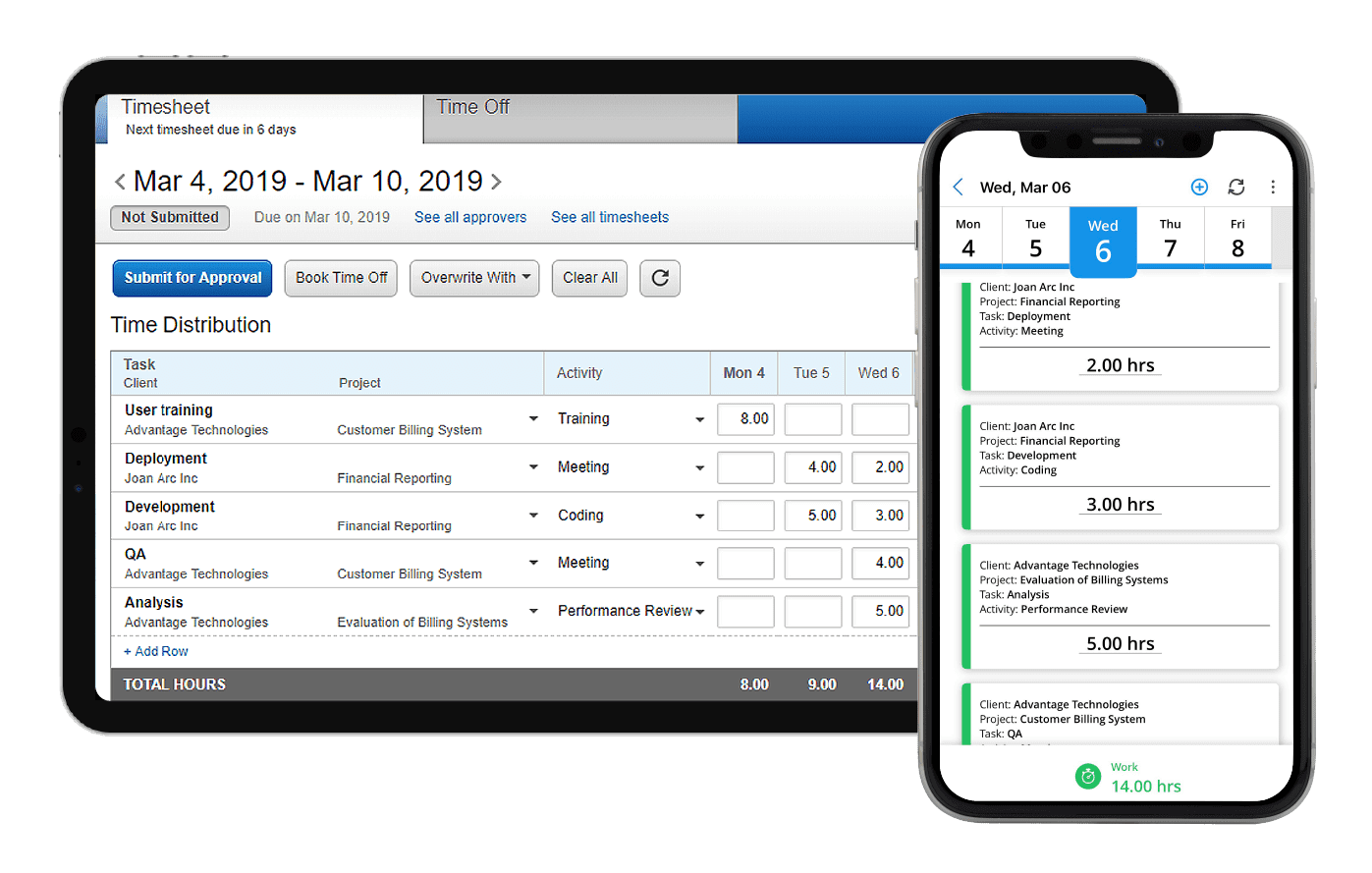 Mobile Time Tracking Platform using Oracle Integration