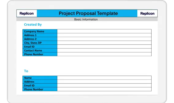 project proposal template screenshot
