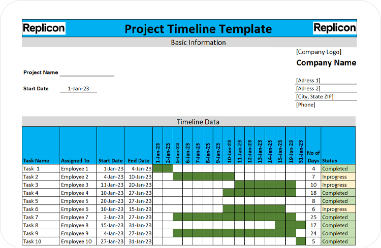 Project Timeline Template