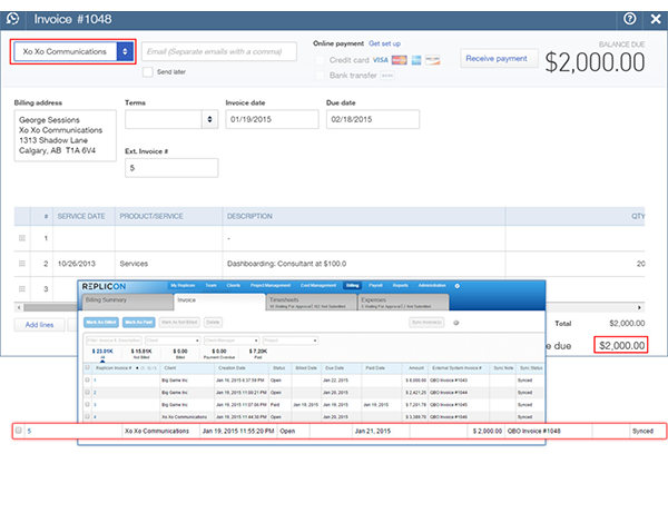 QuickBooks Invoice Syncing