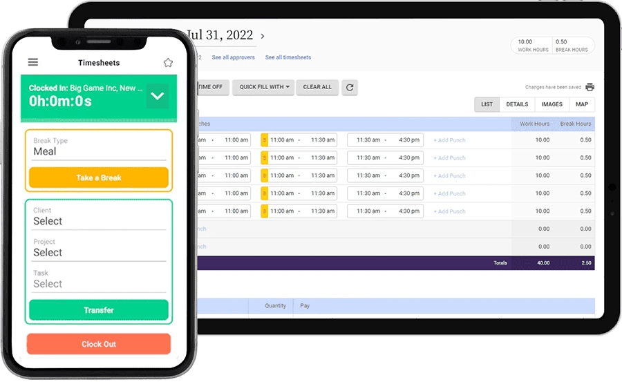 Replicon product screenshot