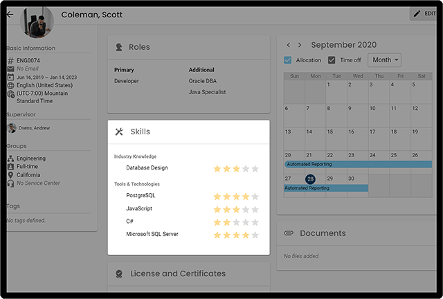 Resource Skills & Certification Management using Polaris