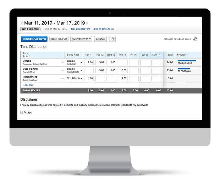 ADP time tracking by Replicon