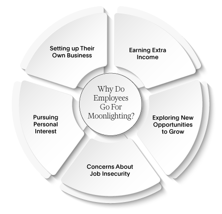 infographic presenting the elements of why employee moonlight